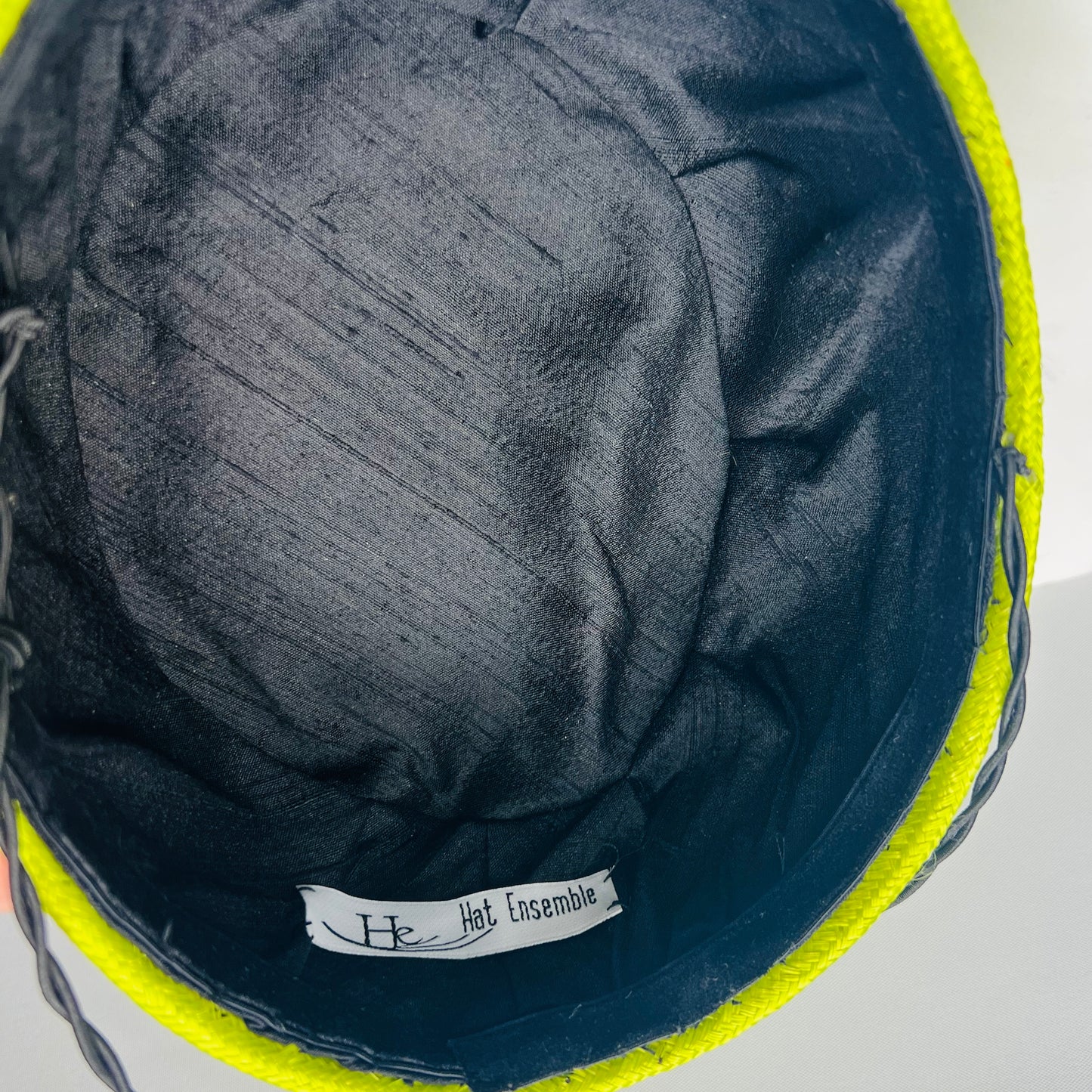 Lily lime green straw cocktail hat