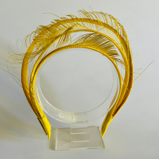  A comfortable, easy-to-wear yellow headband that adds a cheerful pop of colour to any outfit